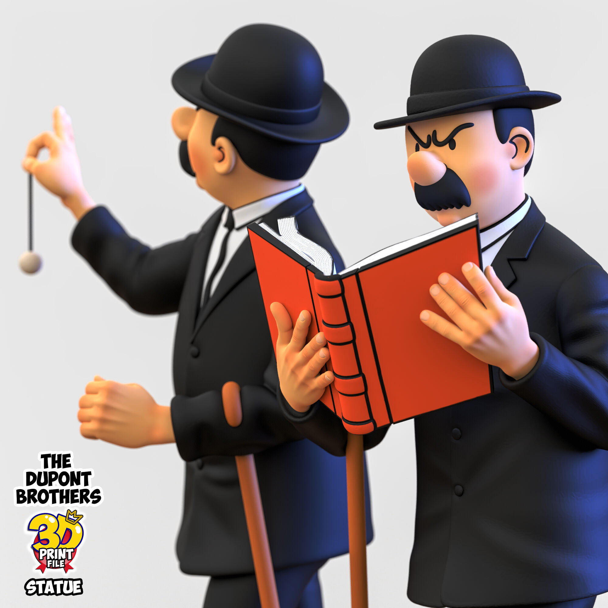 The Dupont Brothers 3D printable statue 3D print model_5