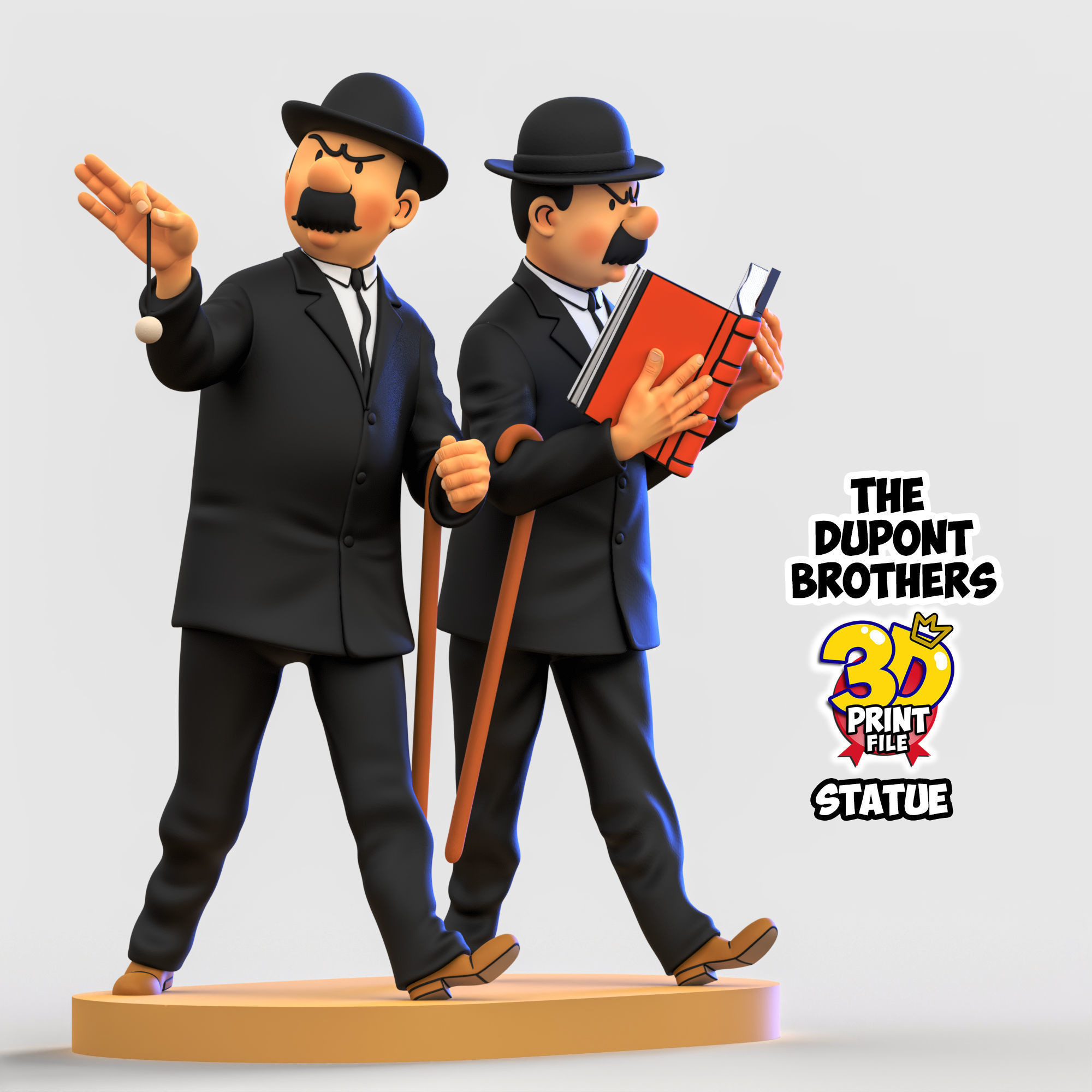 The Dupont Brothers 3D printable statue 3D print model_14
