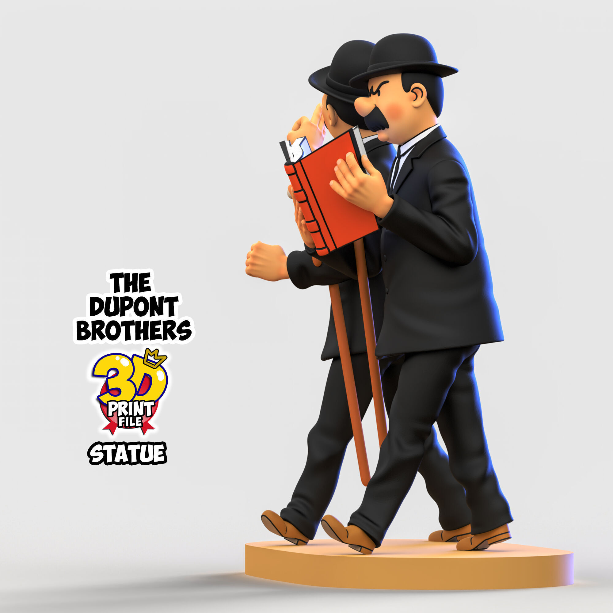 The Dupont Brothers 3D printable statue 3D print model_12