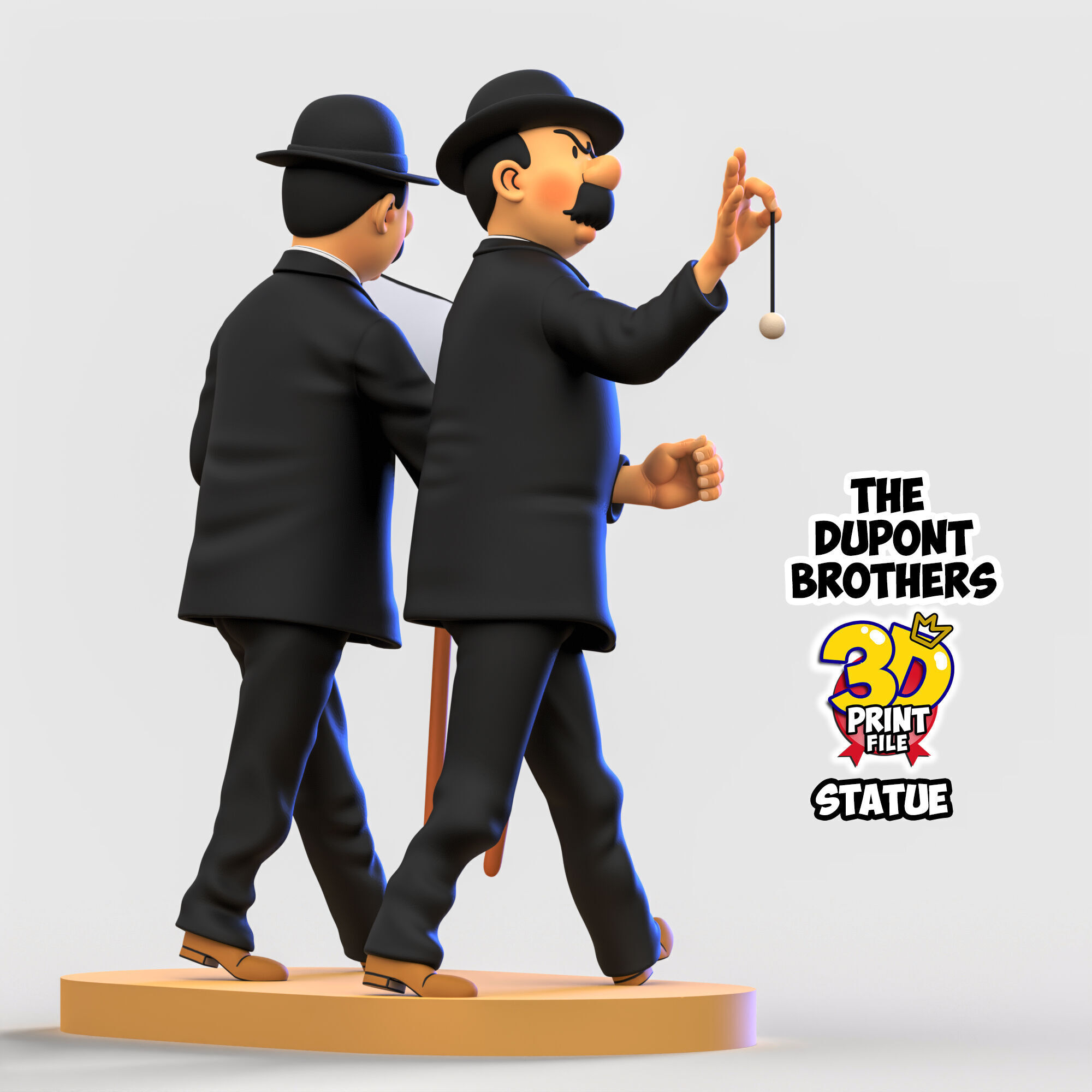 The Dupont Brothers 3D printable statue 3D print model_6