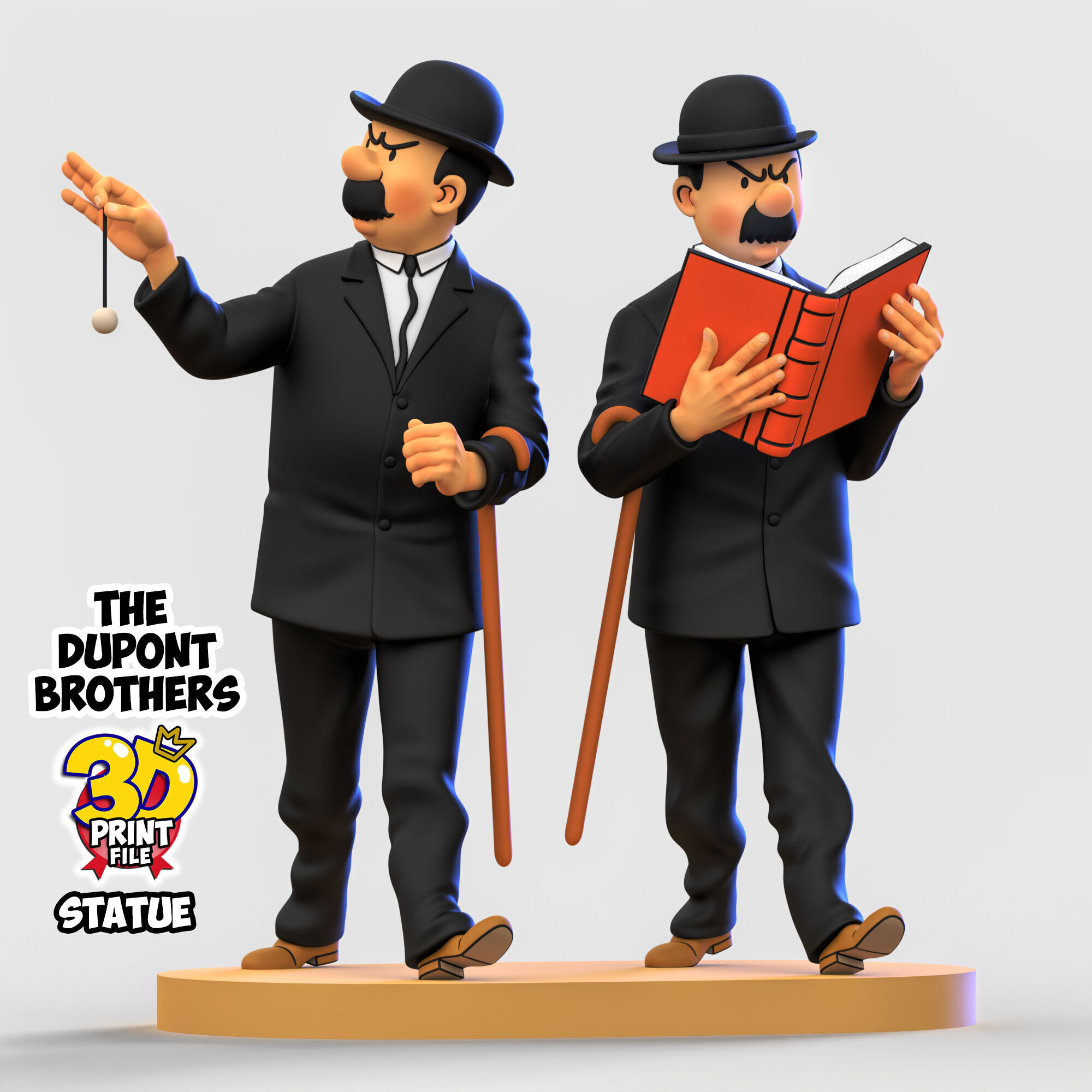 The Dupont Brothers 3D printable statue 3D print model_9
