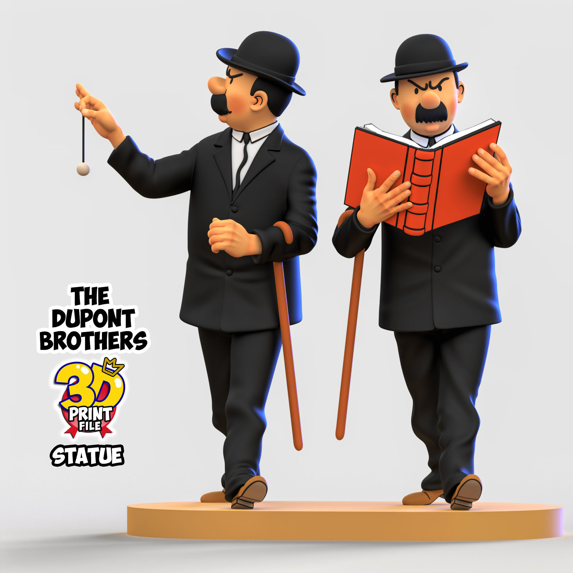 The Dupont Brothers 3D printable statue 3D print model_2