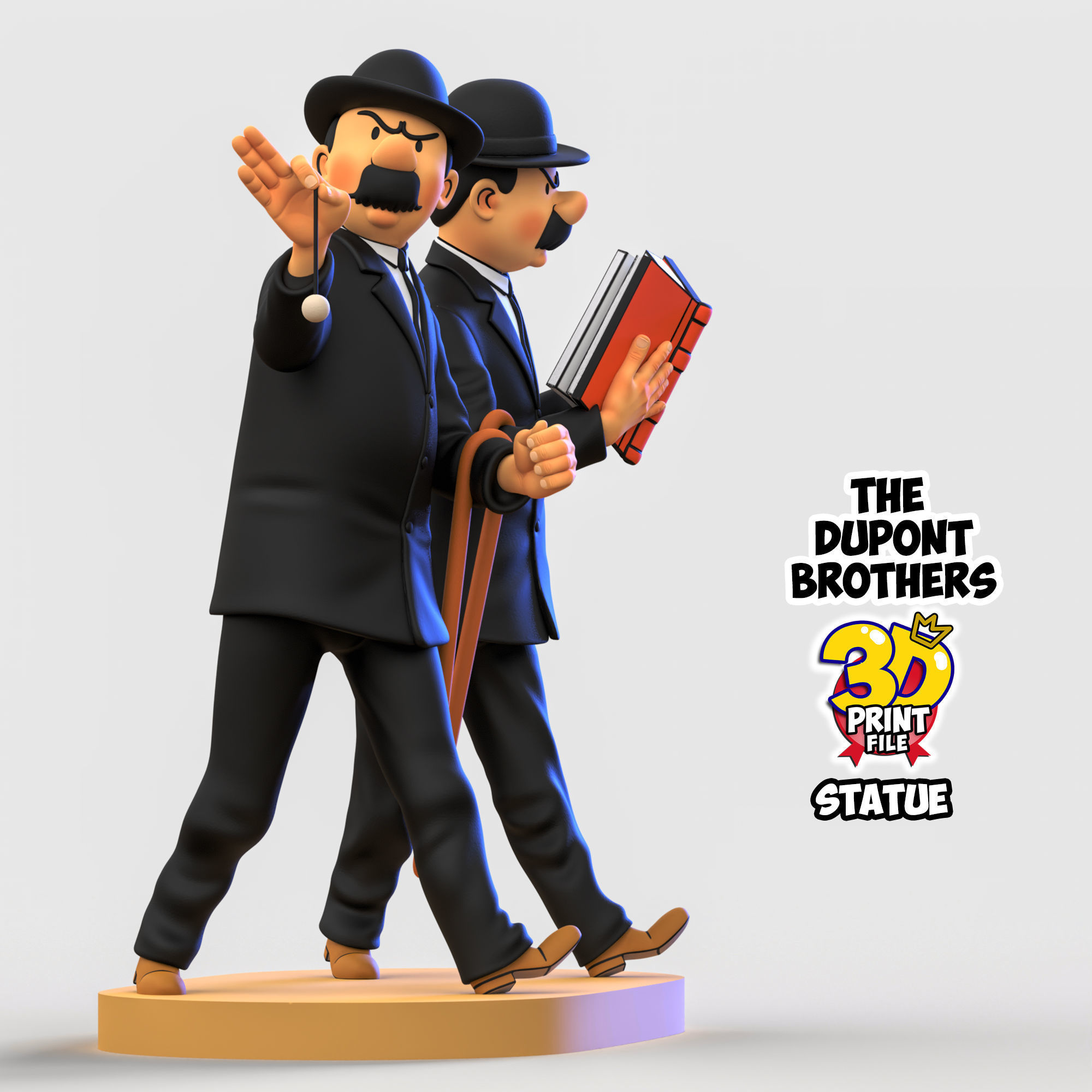 The Dupont Brothers 3D printable statue 3D print model_4
