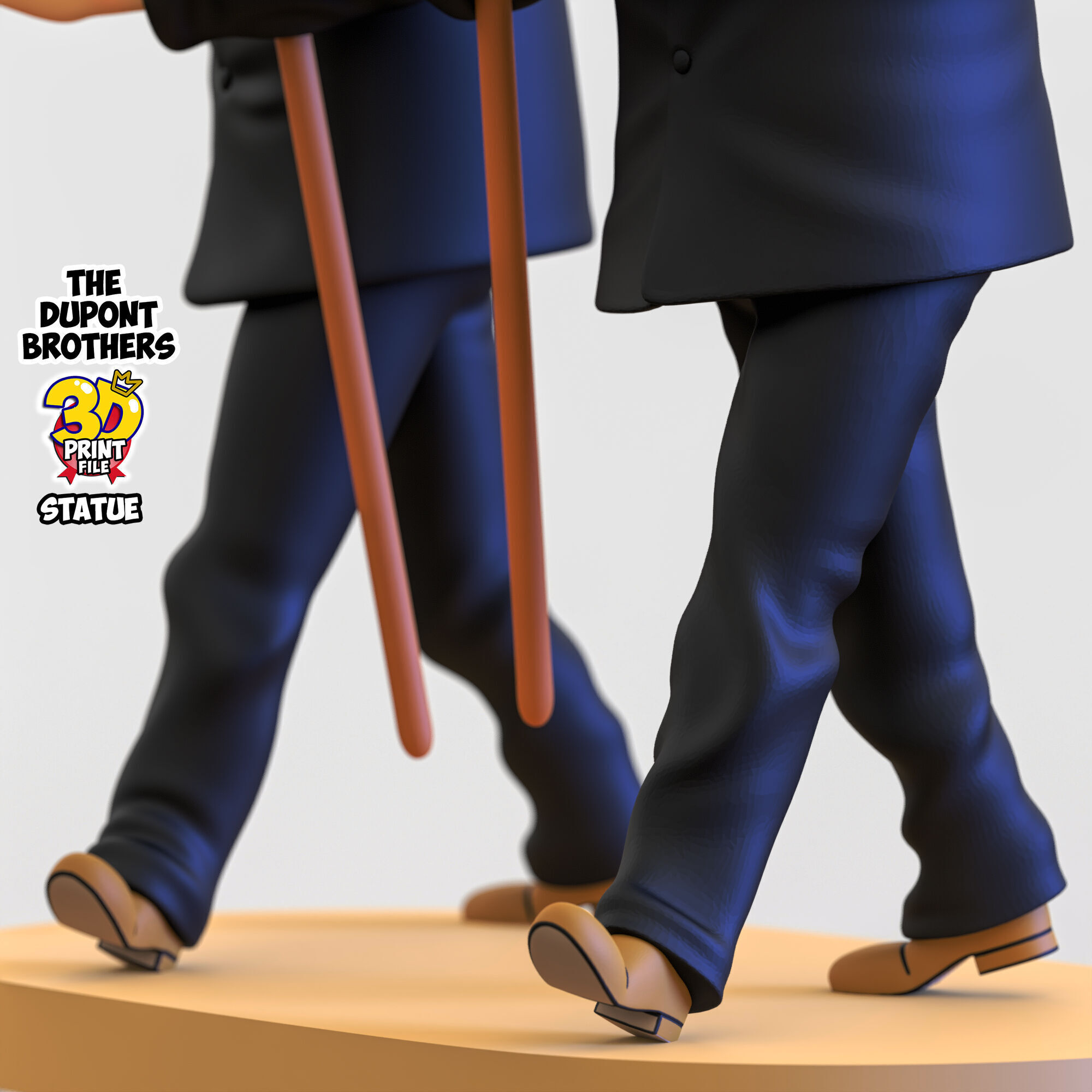 The Dupont Brothers 3D printable statue 3D print model_11