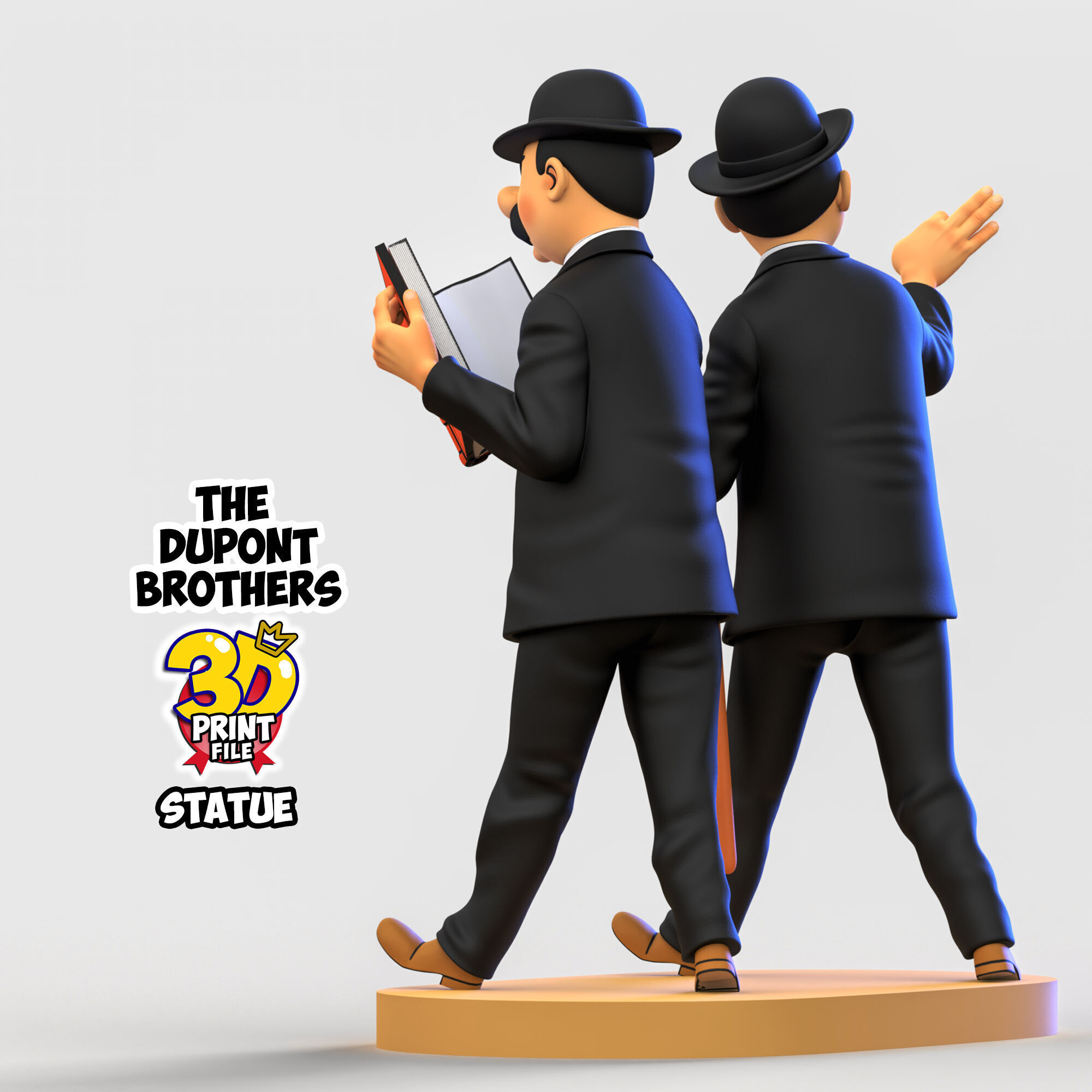 The Dupont Brothers 3D printable statue 3D print model_8