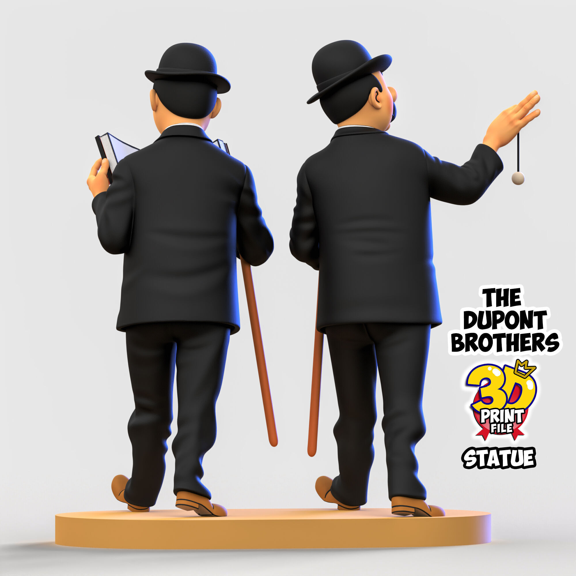 The Dupont Brothers 3D printable statue 3D print model_10