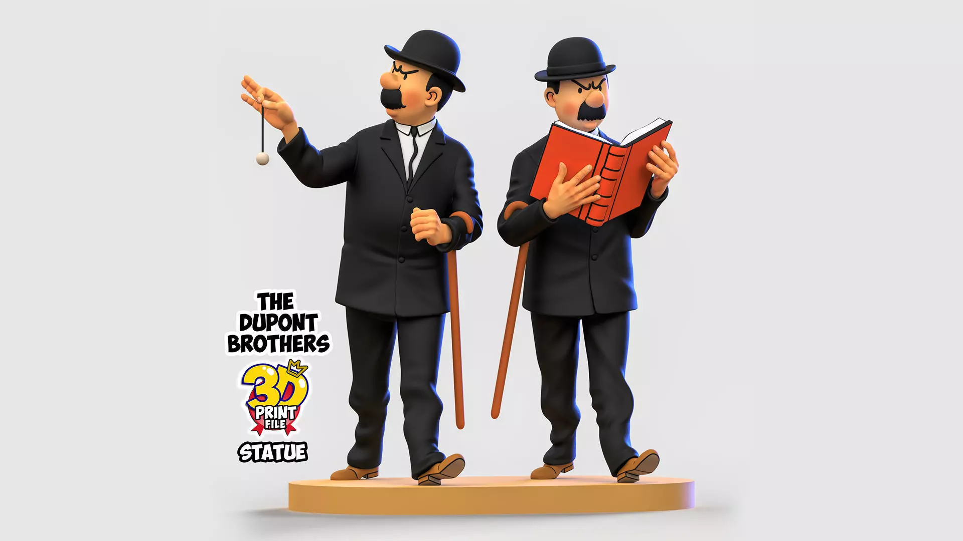 The Dupont Brothers 3D printable statue 3D print model_0