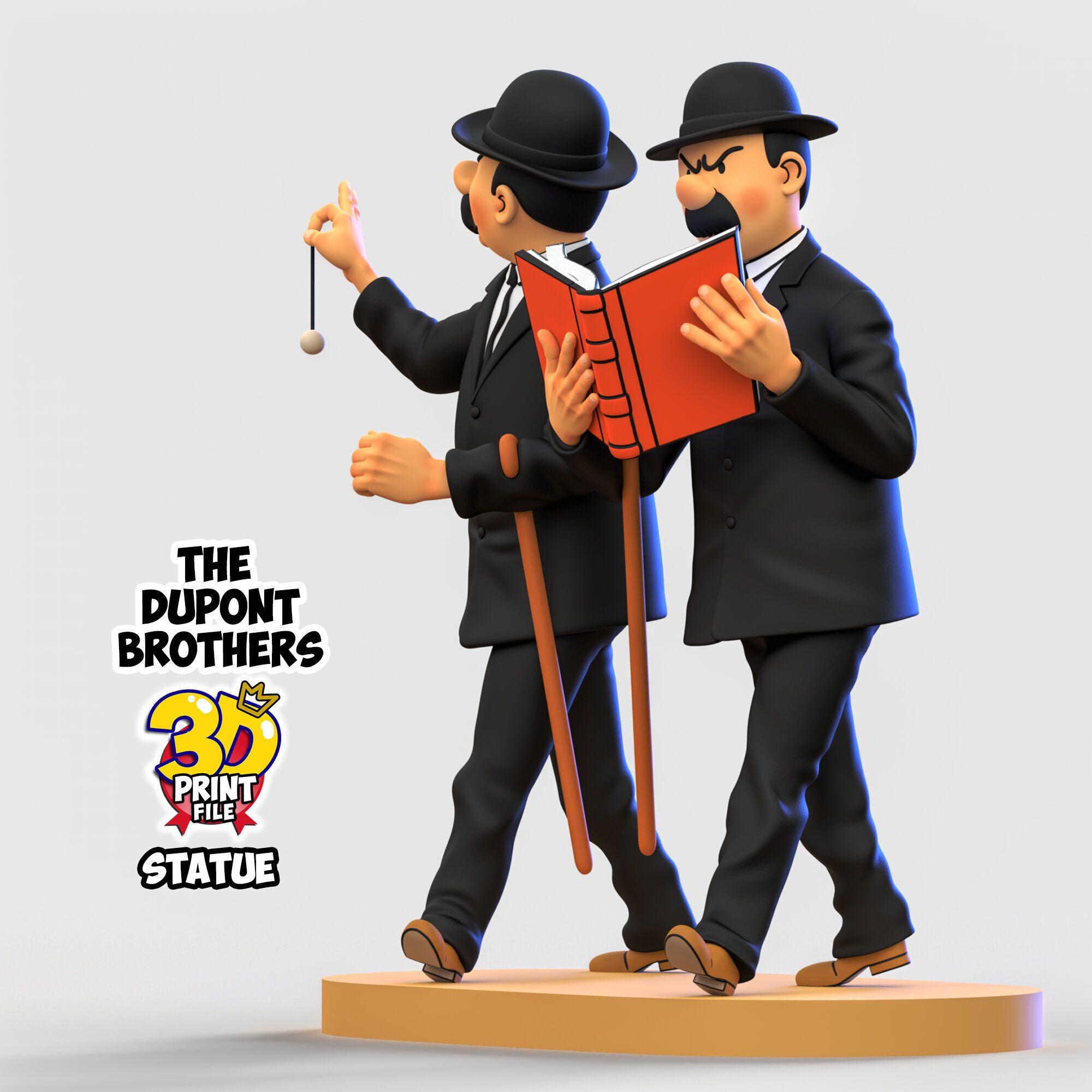 The Dupont Brothers 3D printable statue 3D print model_13