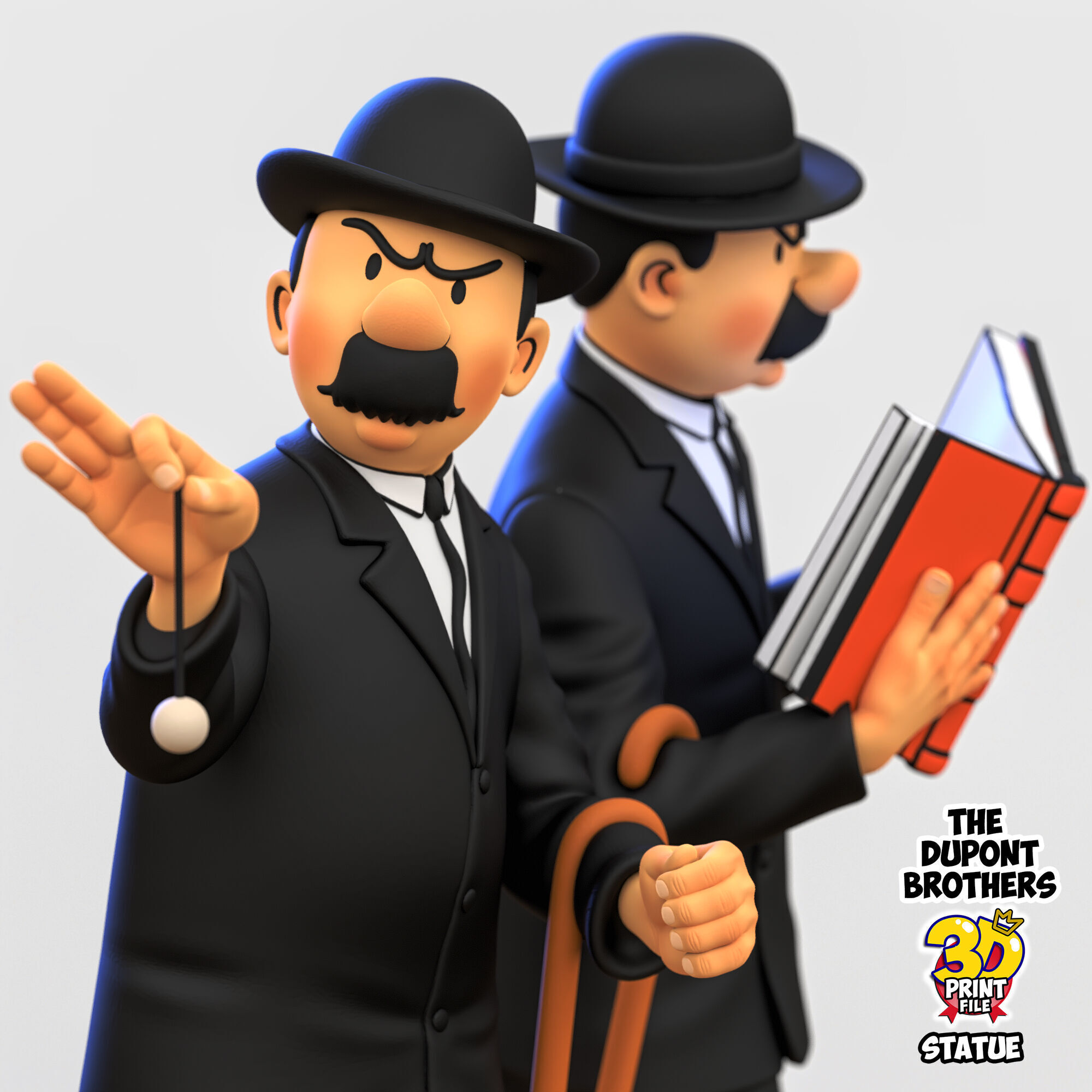 The Dupont Brothers 3D printable statue 3D print model_3