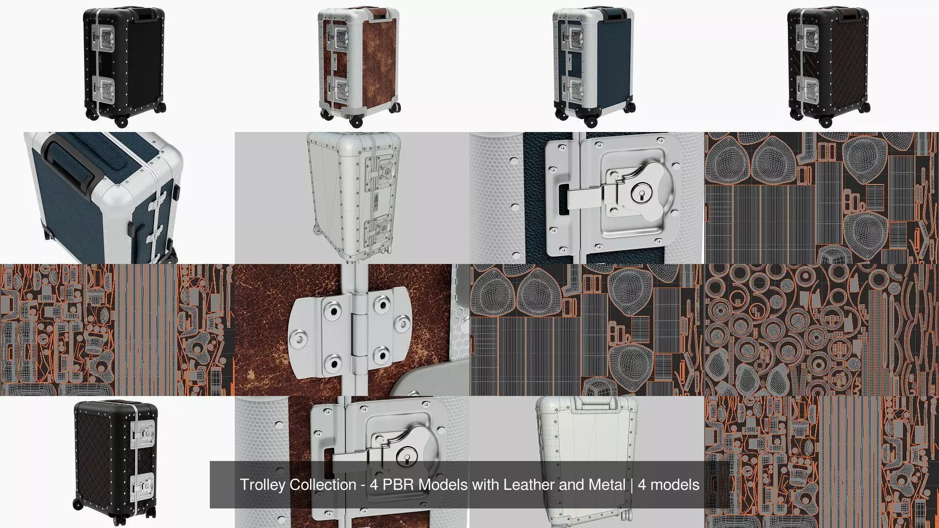 Trolley Collection - 4 PBR Models with Leather and Metal _1