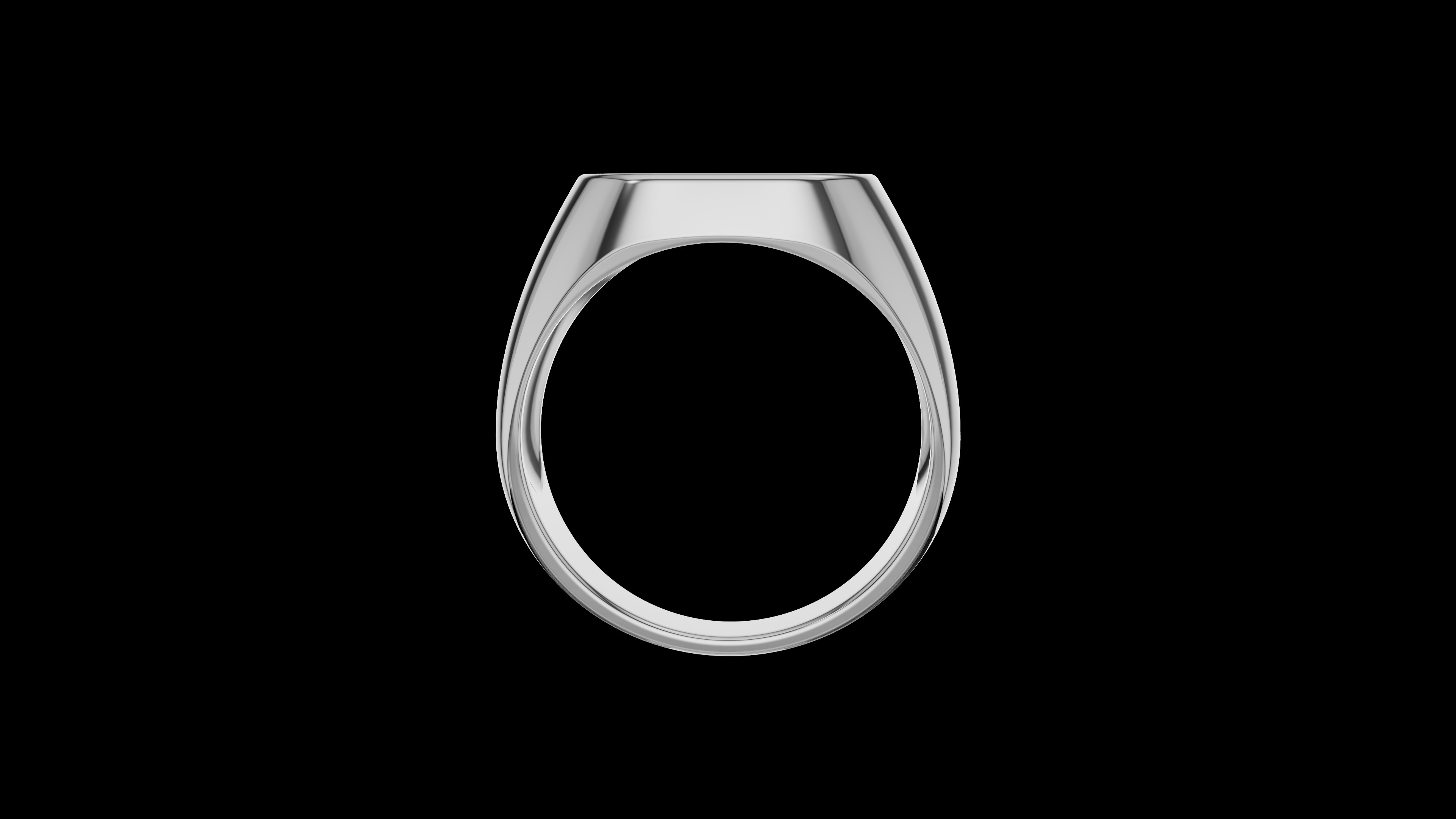 Man Signet Ring with Cabochon 3D print model_9