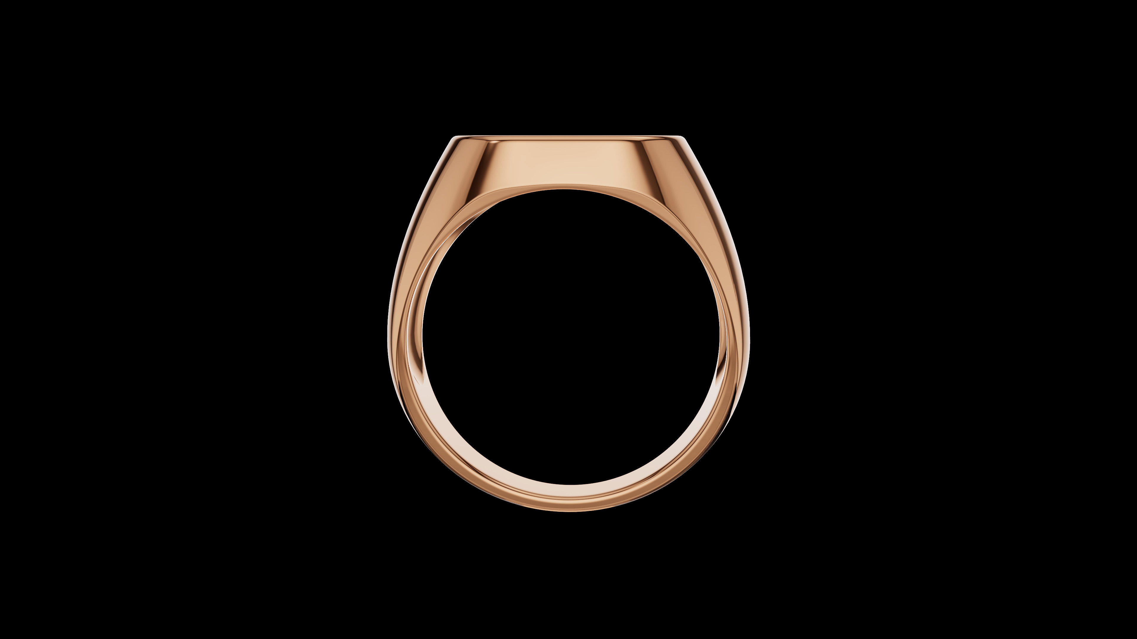 Man Signet Ring with Cabochon 3D print model_3