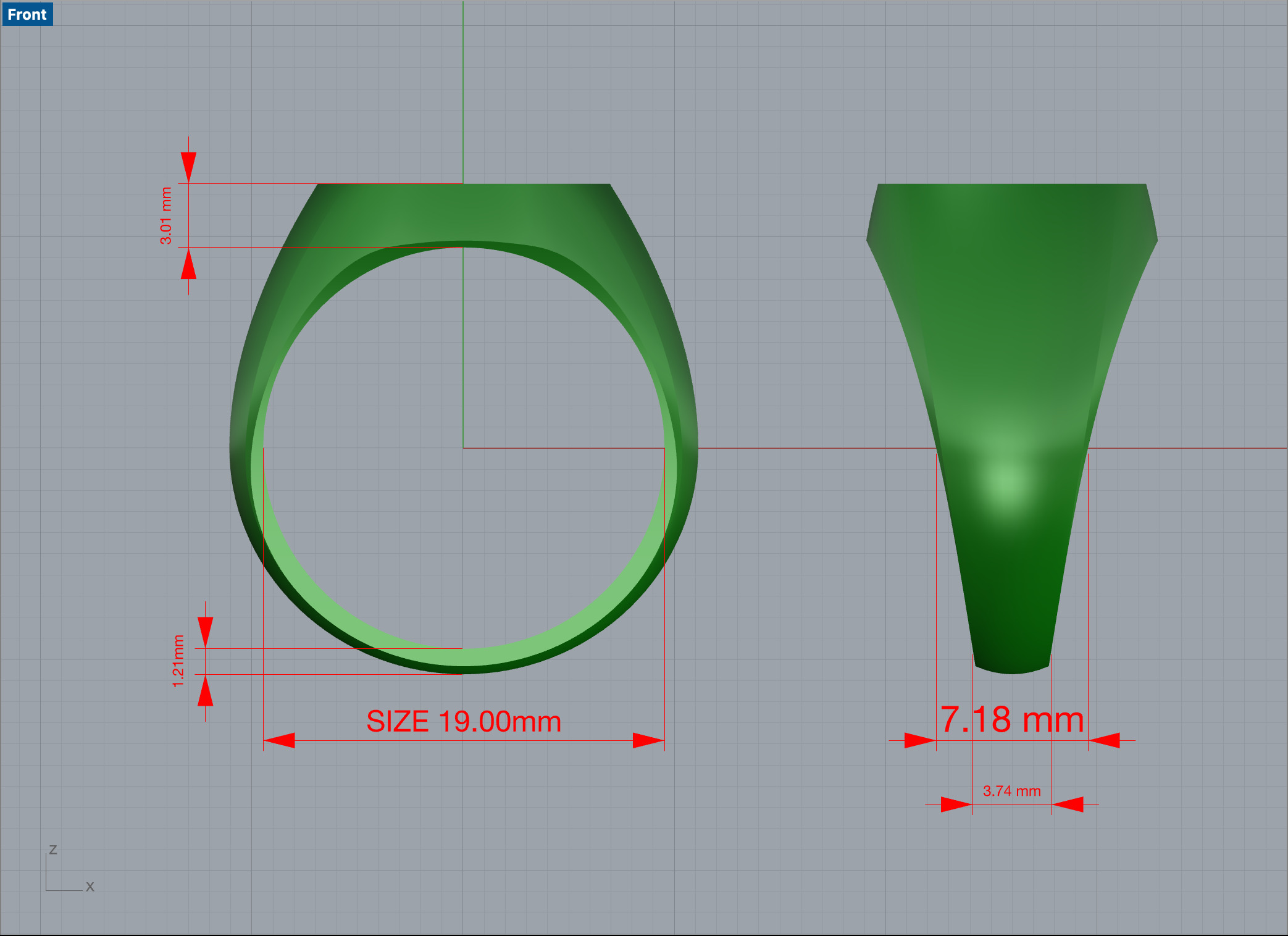 Man Signet Ring with Cabochon 3D print model_13