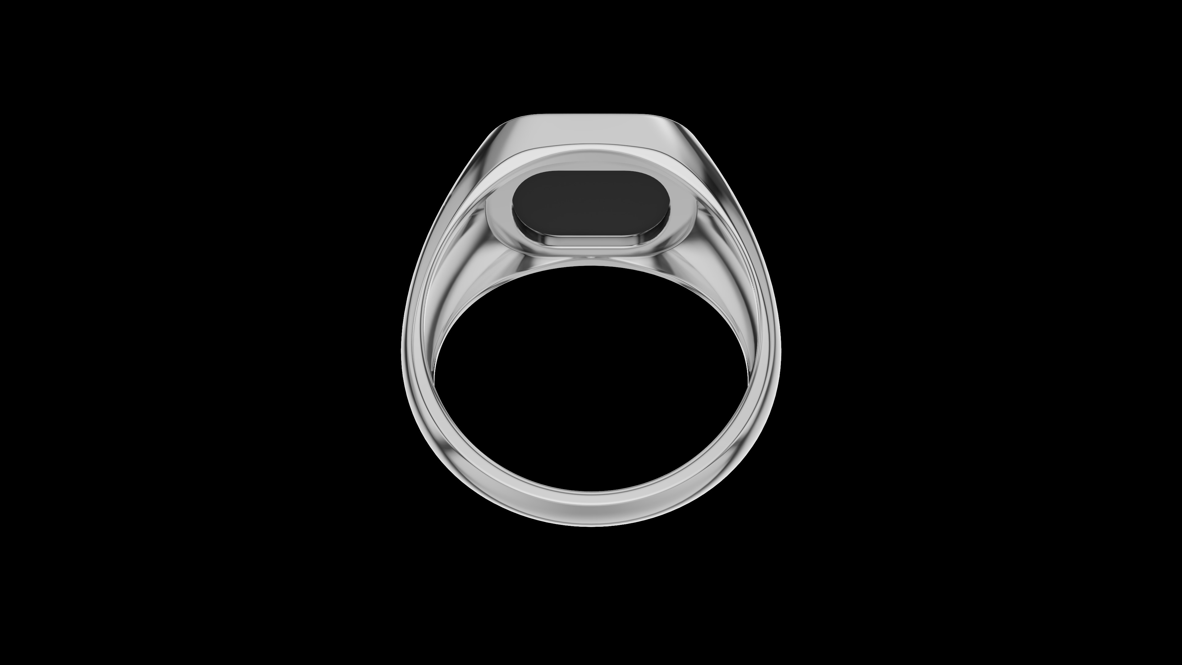 Man Signet Ring with Cabochon 3D print model_7
