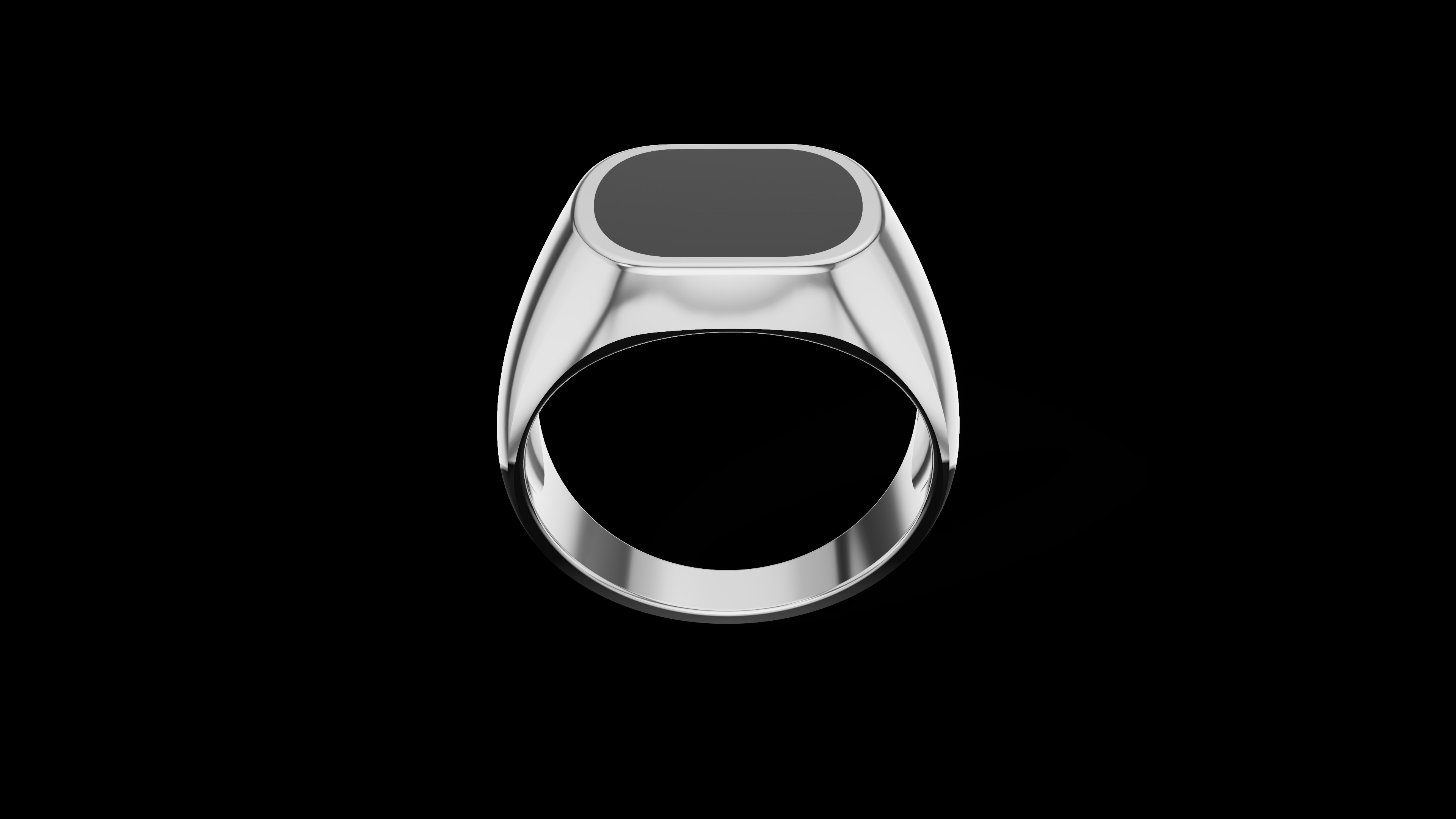 Man Signet Ring with Cabochon 3D print model_8