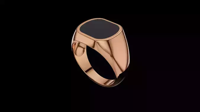 Man Signet Ring with Cabochon