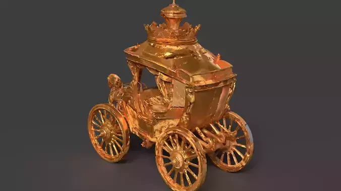Chinese ancient golden  carriage  