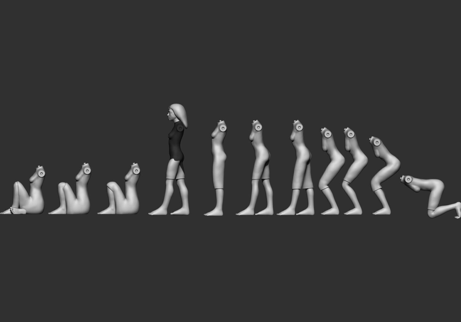 Ancient Egyptian Female Workers Miniature 3D Printable Model V2 3D print model_2