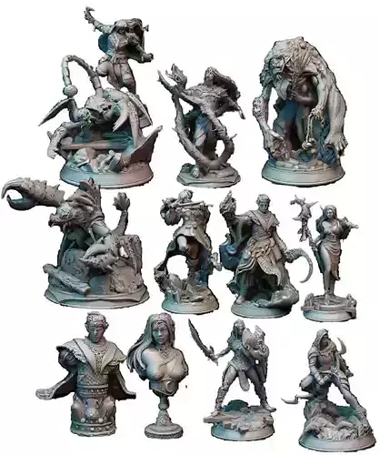 Pack Miniature RPG Drow of the deep dnd Tabletop PathFinder