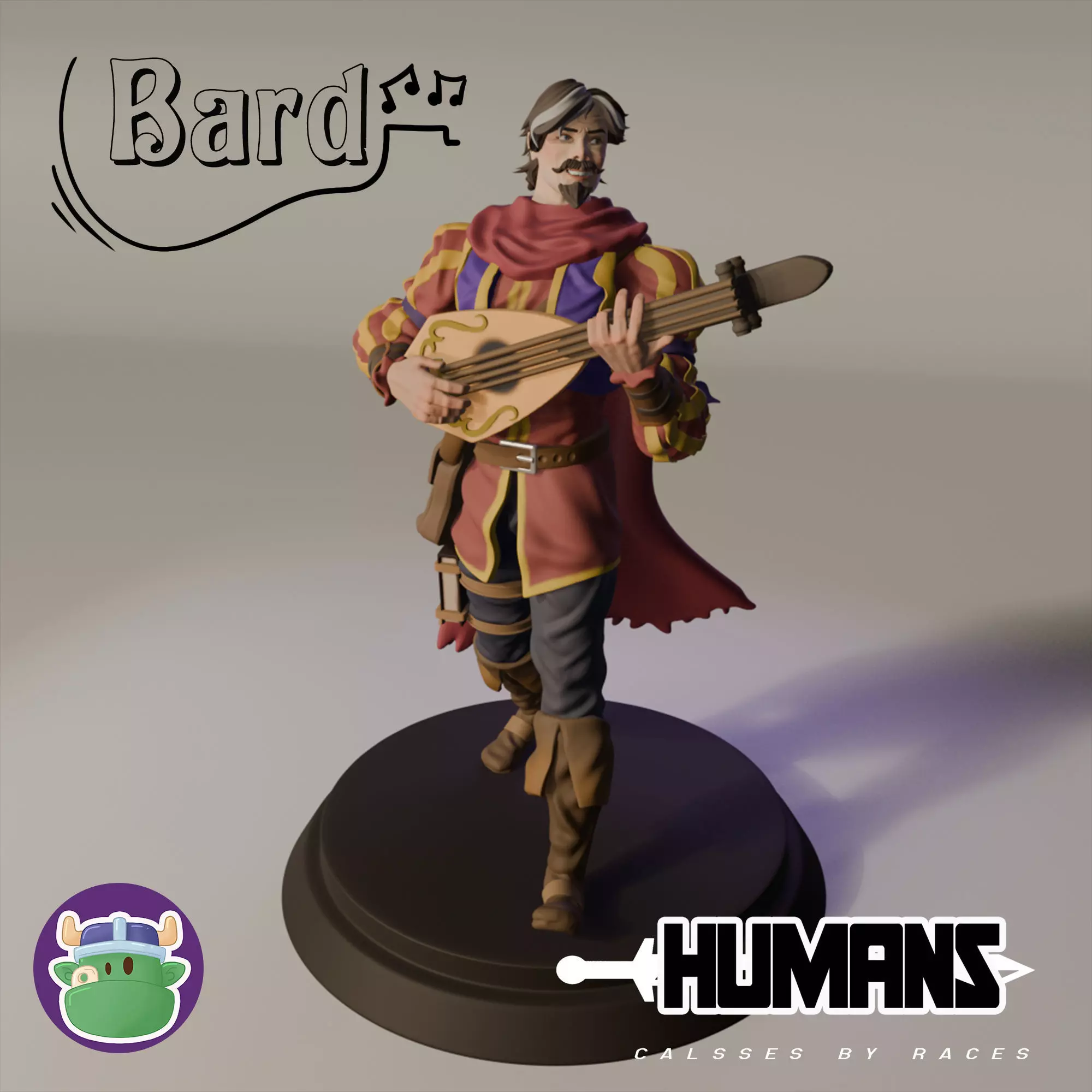 Male Human Bard 3D print model