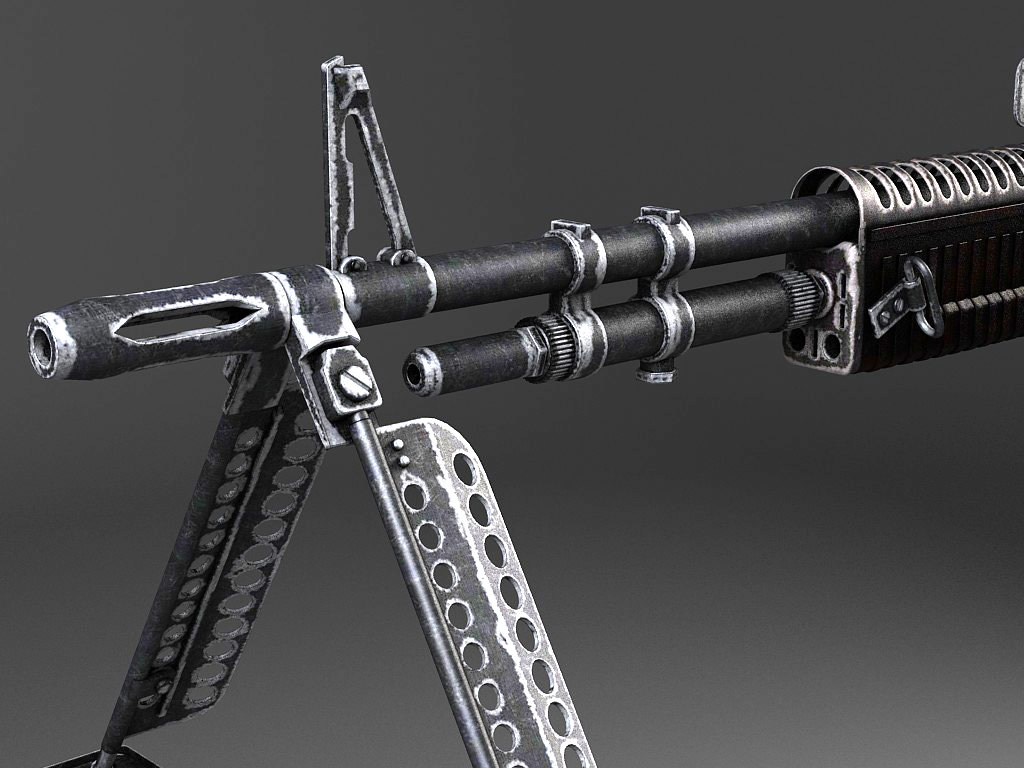 M60 machine gun 3D model_2