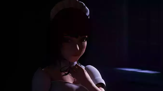 Maid 3D Girl - MidPoly Low-poly 3D model