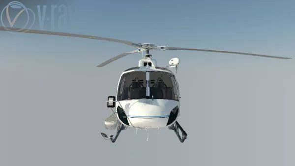 Helicopter flying in sky Free low-poly 3D model