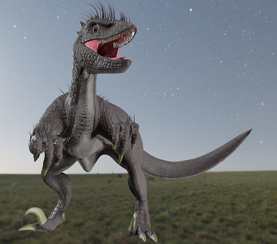 Male velociraptor 3D model
