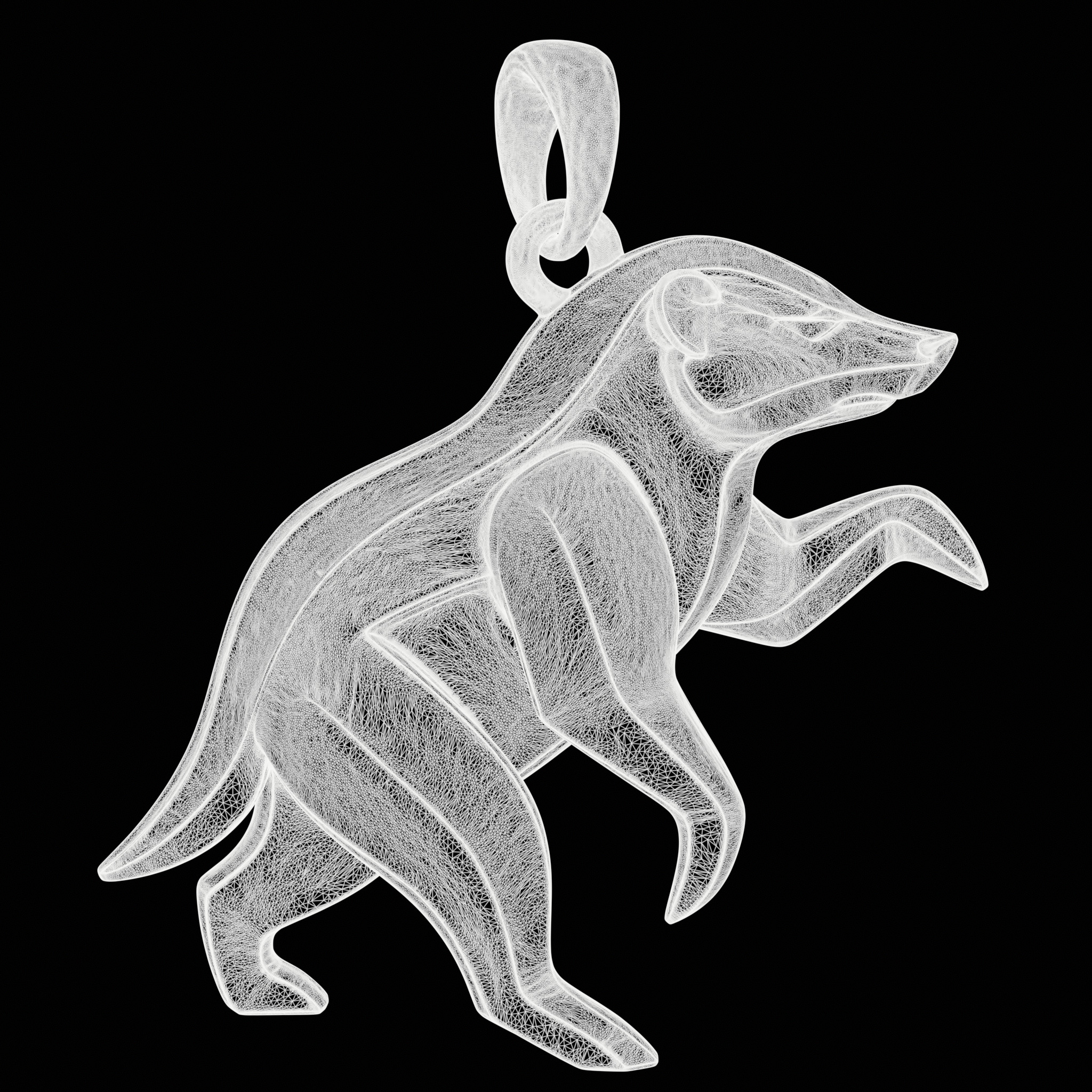 Honey Badger Minimalist Pendant 3D print model_7