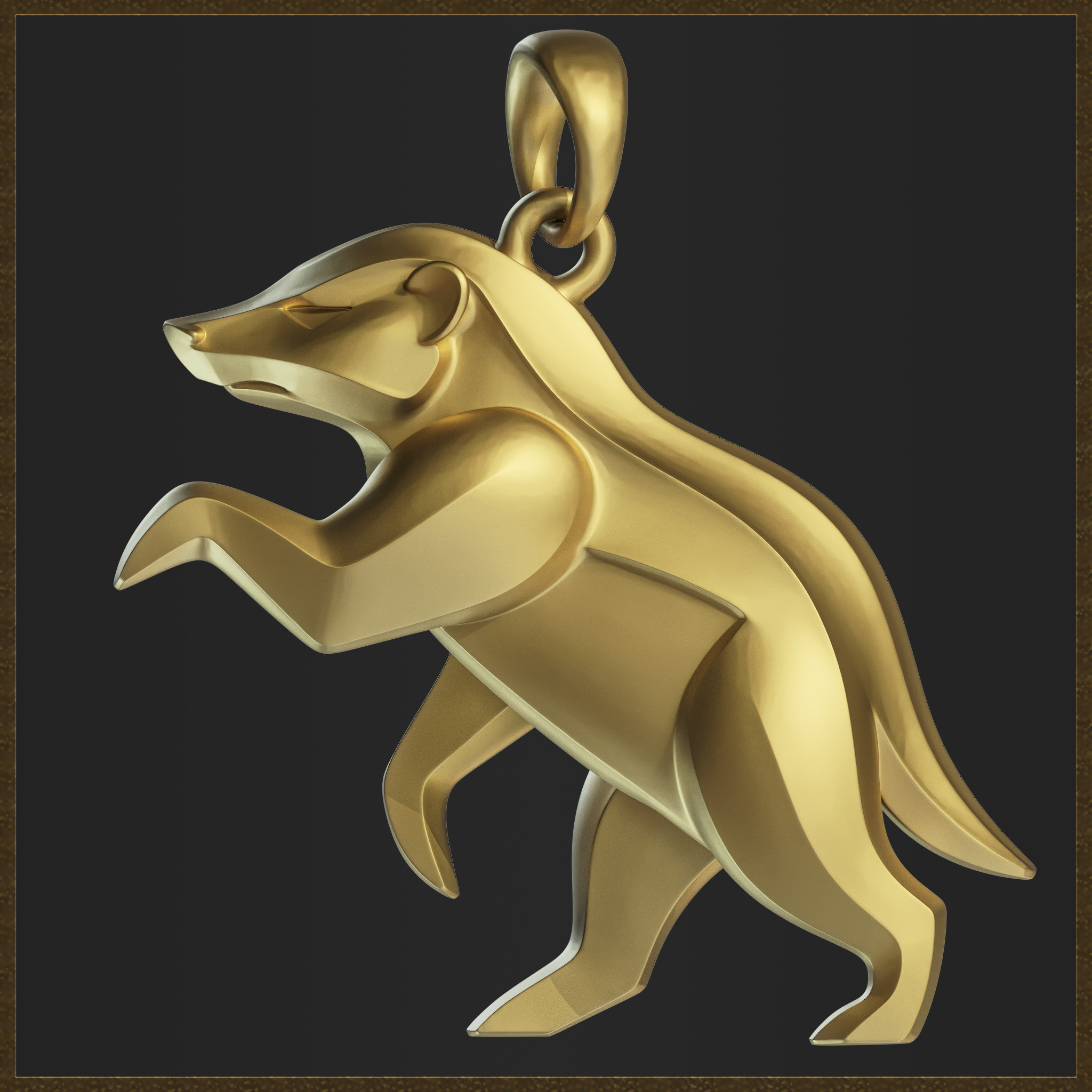 Honey Badger Minimalist Pendant 3D print model_5