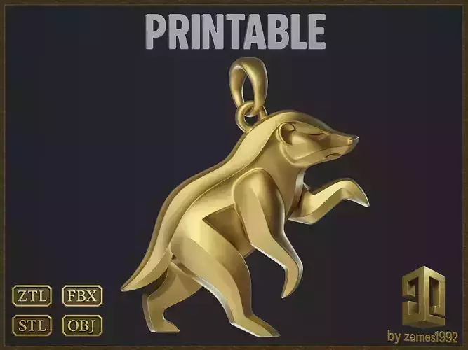 Honey Badger Minimalist Pendant