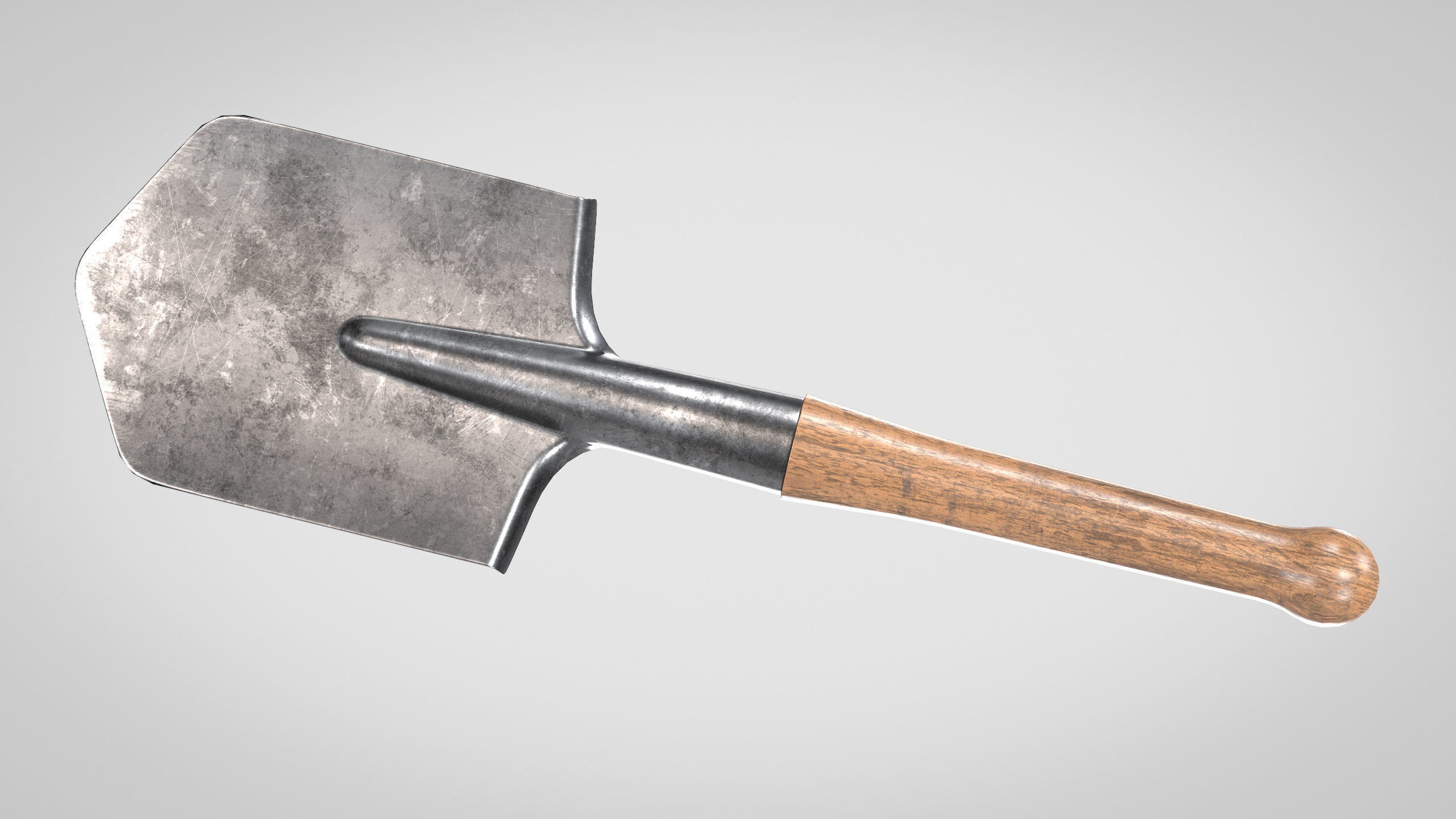 Field Shovel Low-poly 3D model_1