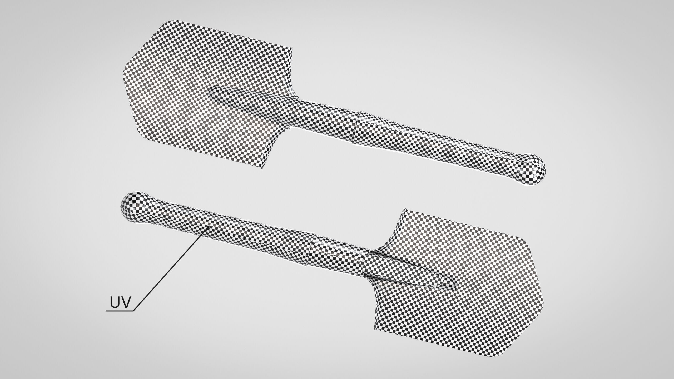 Field Shovel Low-poly 3D model_13