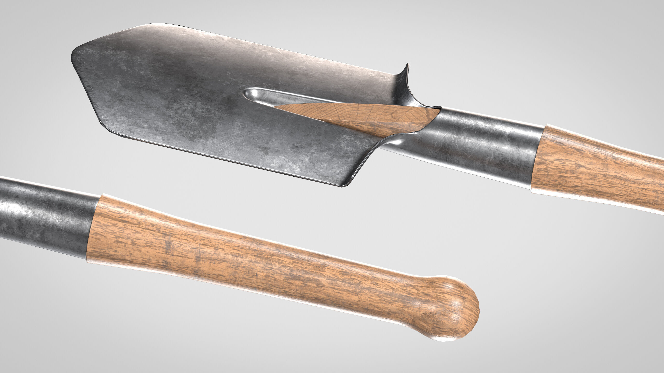 Field Shovel Low-poly 3D model_9