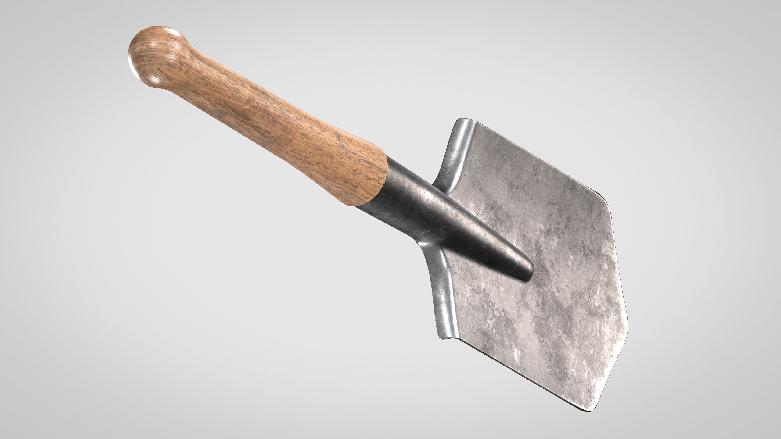 Field Shovel Low-poly 3D model_3