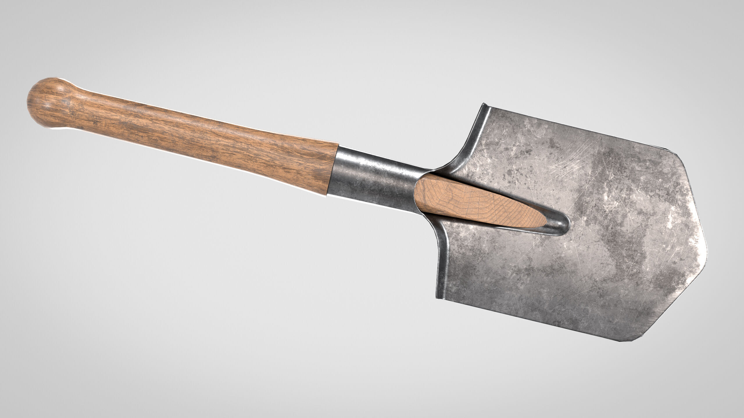 Field Shovel Low-poly 3D model_2