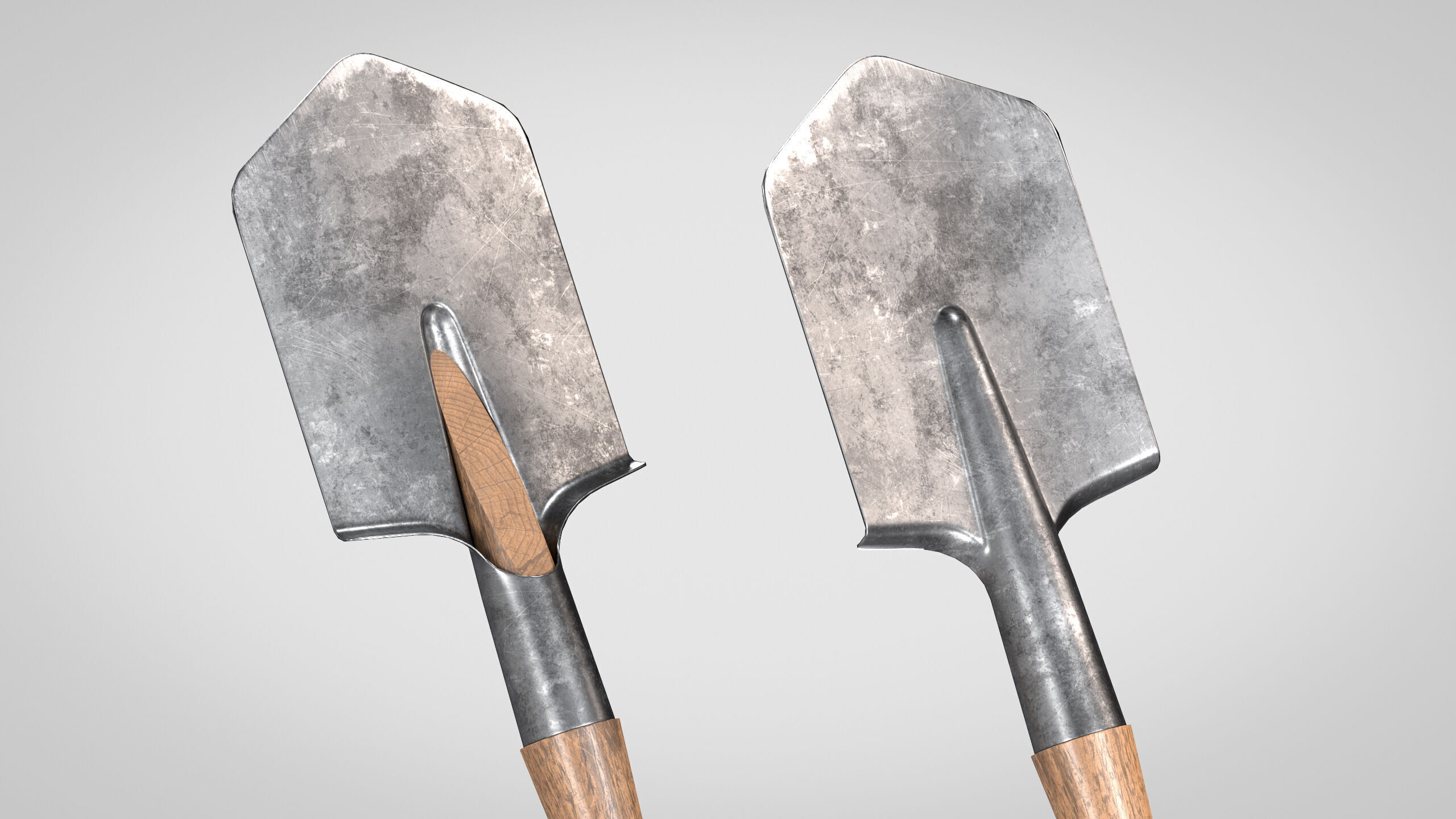 Field Shovel Low-poly 3D model_7
