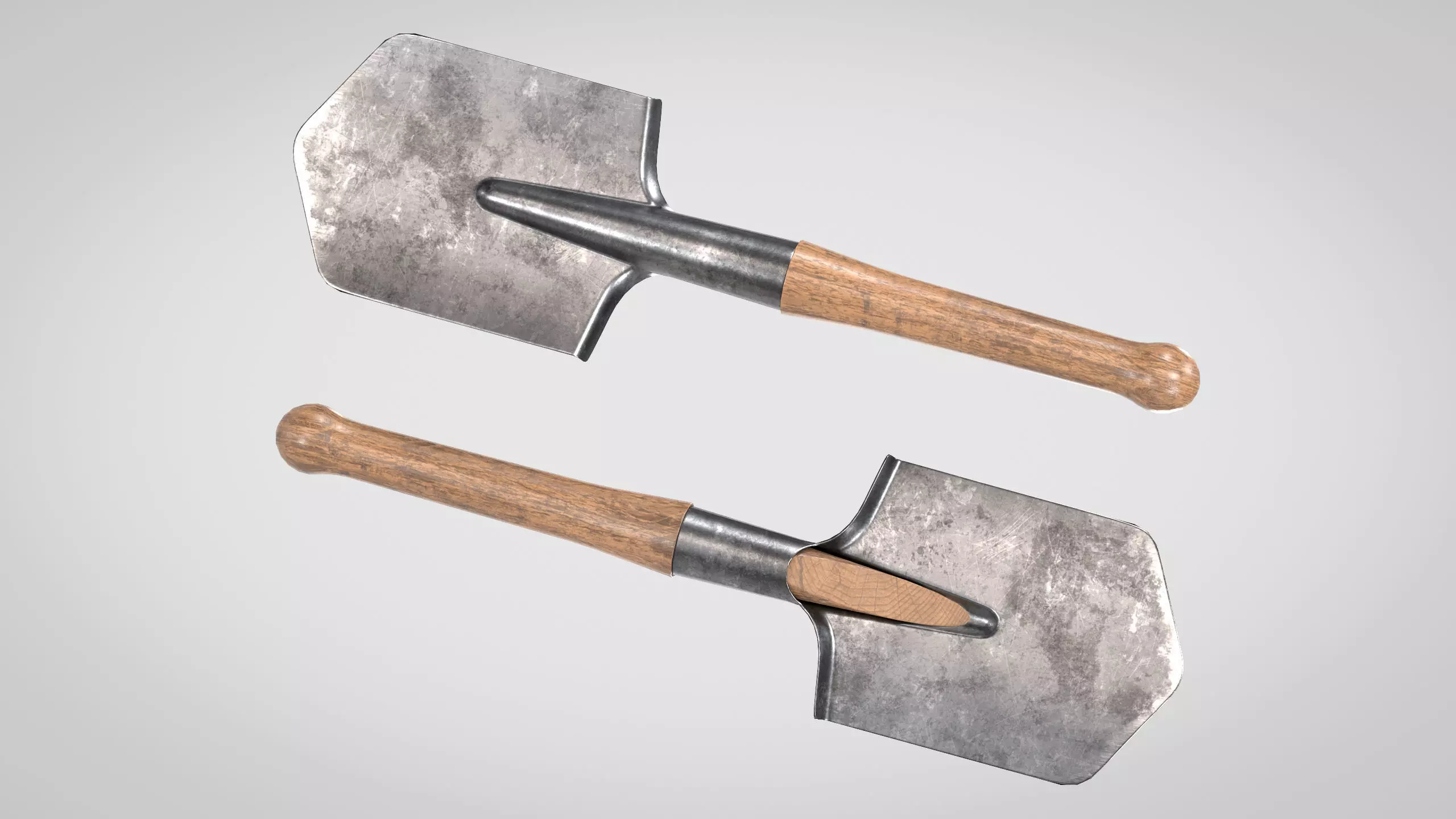 Field Shovel Low-poly 3D model_0