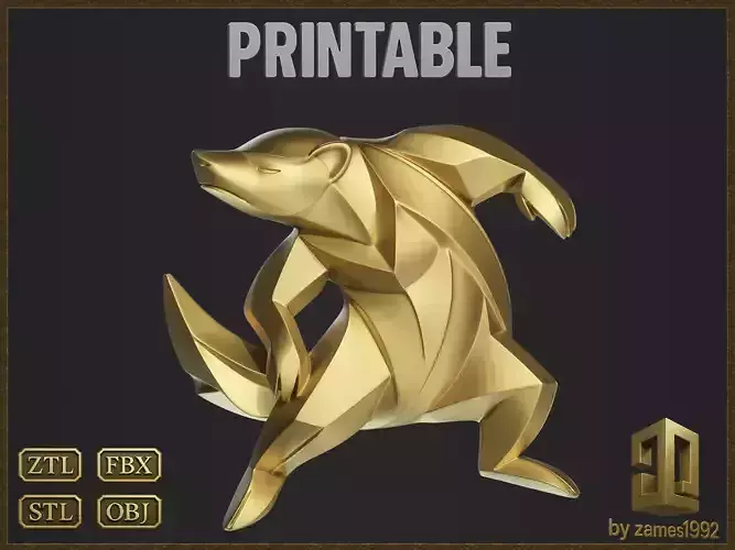 Modern Honey Badger Geometric Figure