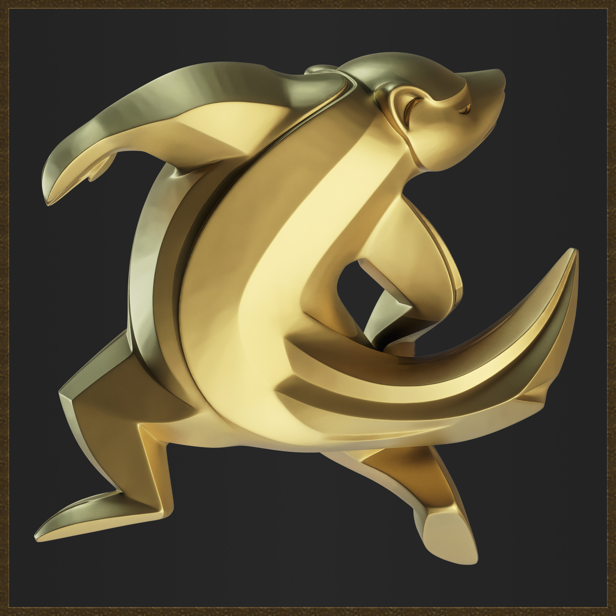 Modern Honey Badger Geometric Figure 3D print model_4