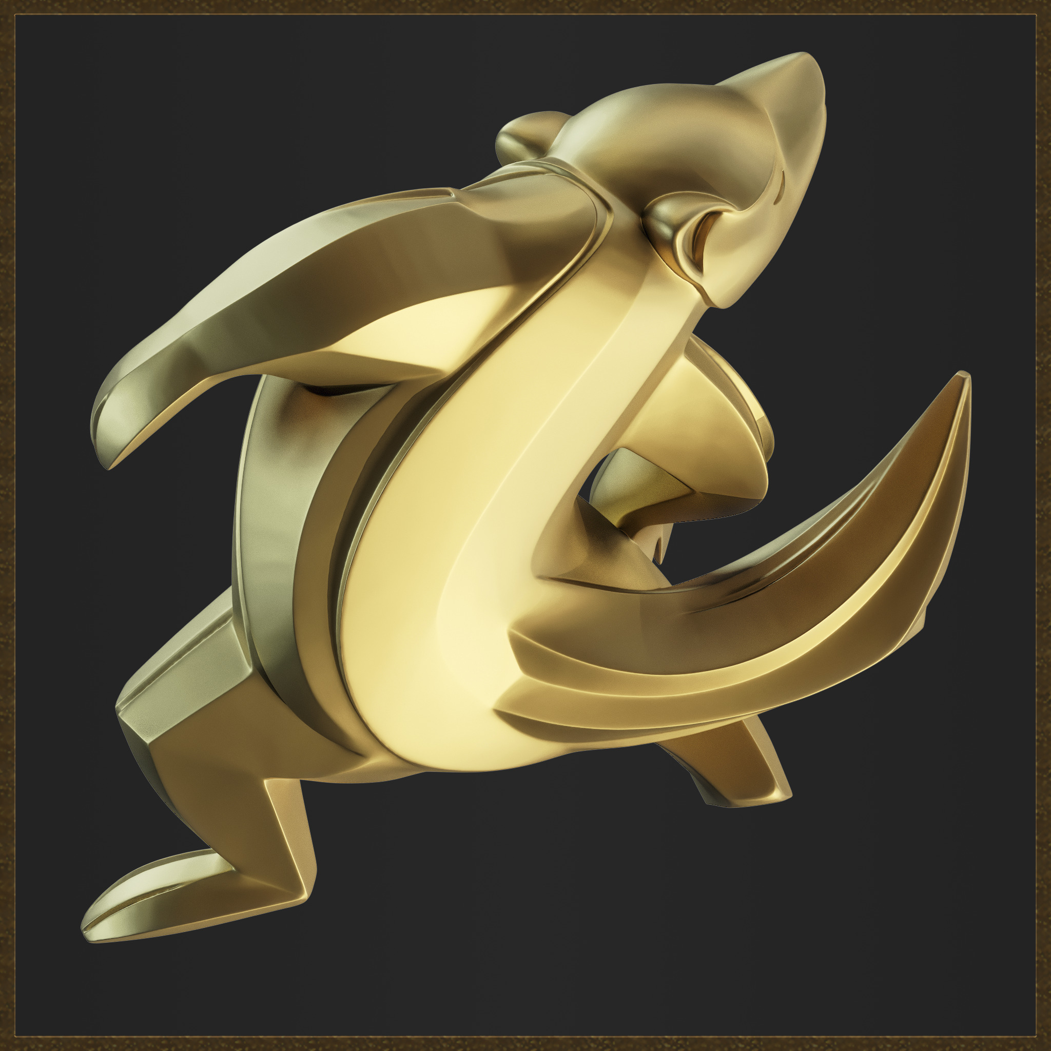 Modern Honey Badger Geometric Figure 3D print model_6