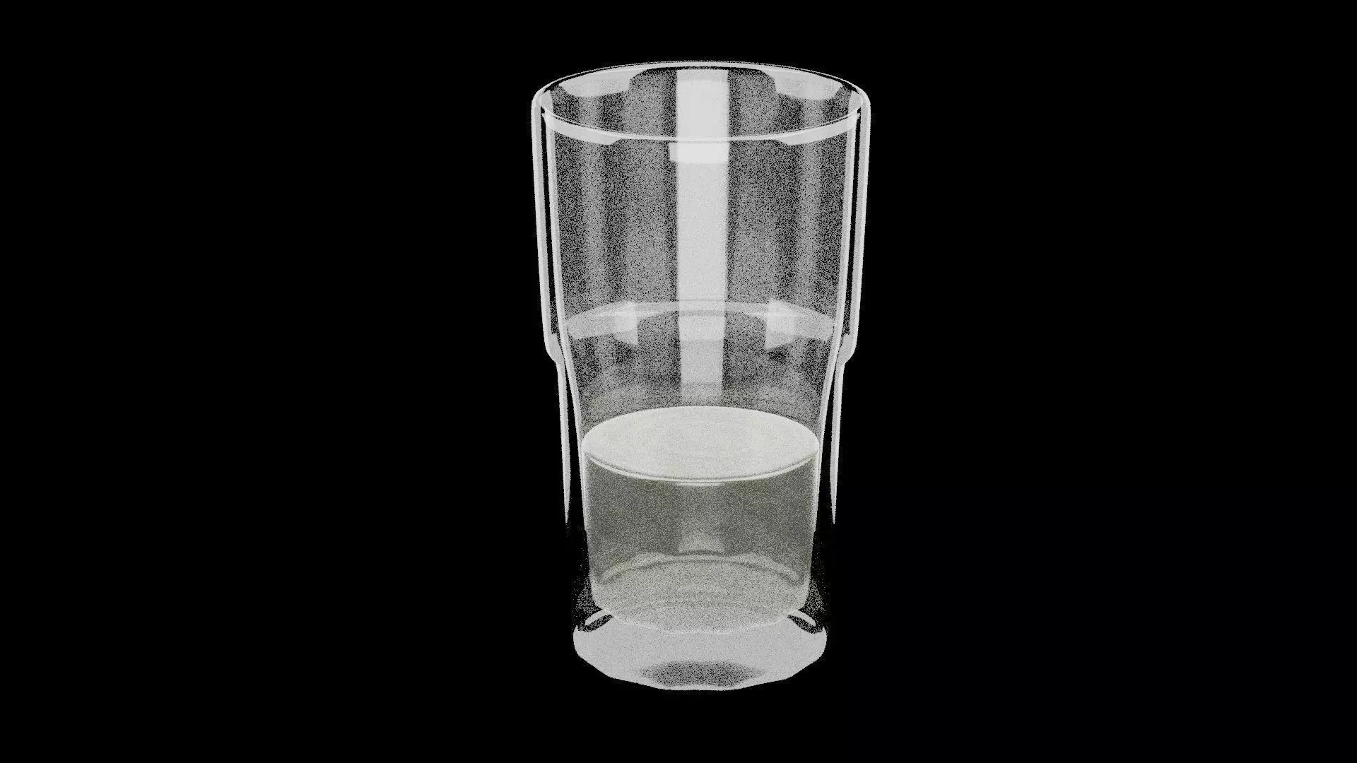 Glass Water Cup Low-poly 3D model_0