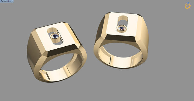 moving messika signet ring for men 3D print model