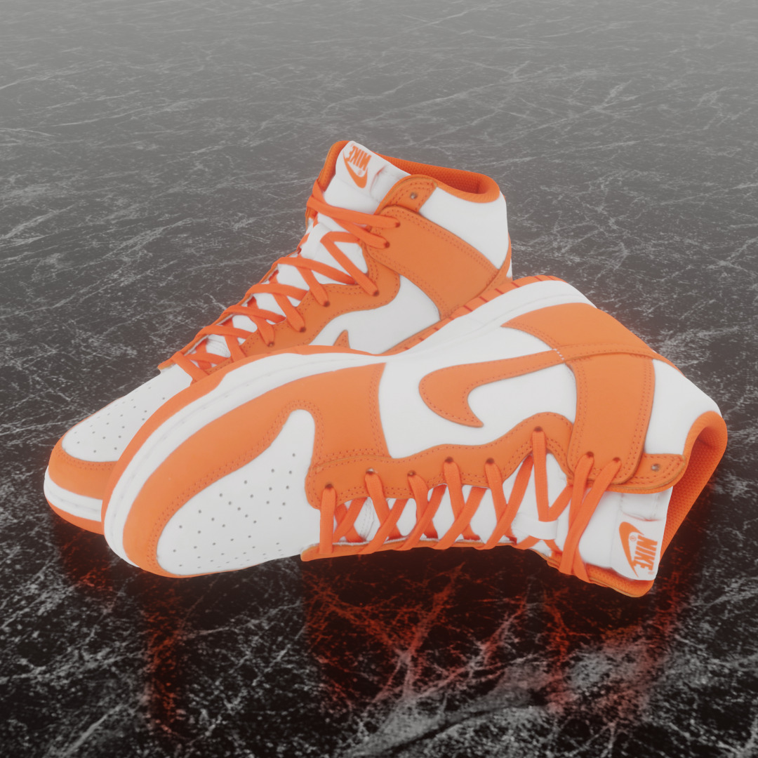 NIKE DUNK HIGH SYRACUSE 3D SHOES Low-poly 3D model_1