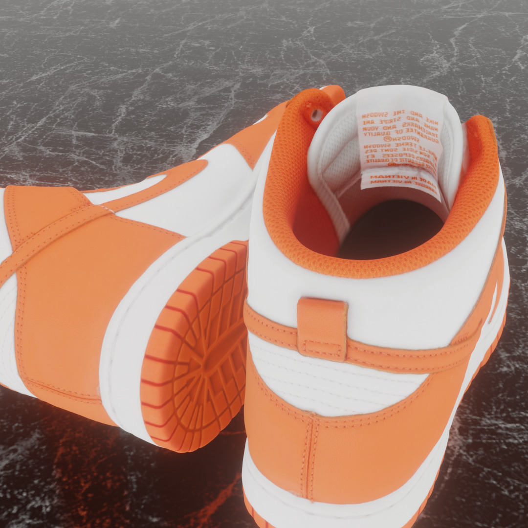 NIKE DUNK HIGH SYRACUSE 3D SHOES Low-poly 3D model_11