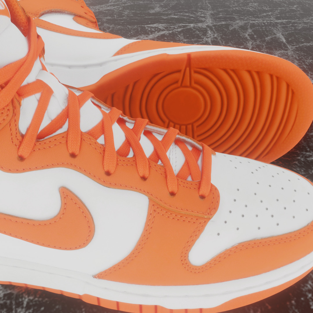 NIKE DUNK HIGH SYRACUSE 3D SHOES Low-poly 3D model_13