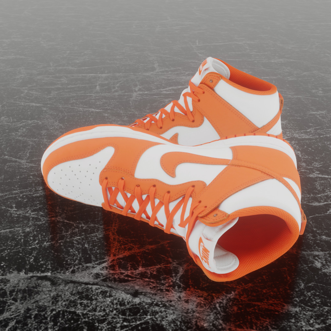 NIKE DUNK HIGH SYRACUSE 3D SHOES Low-poly 3D model_7