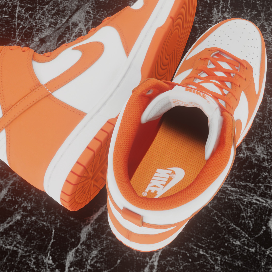 NIKE DUNK HIGH SYRACUSE 3D SHOES Low-poly 3D model_10