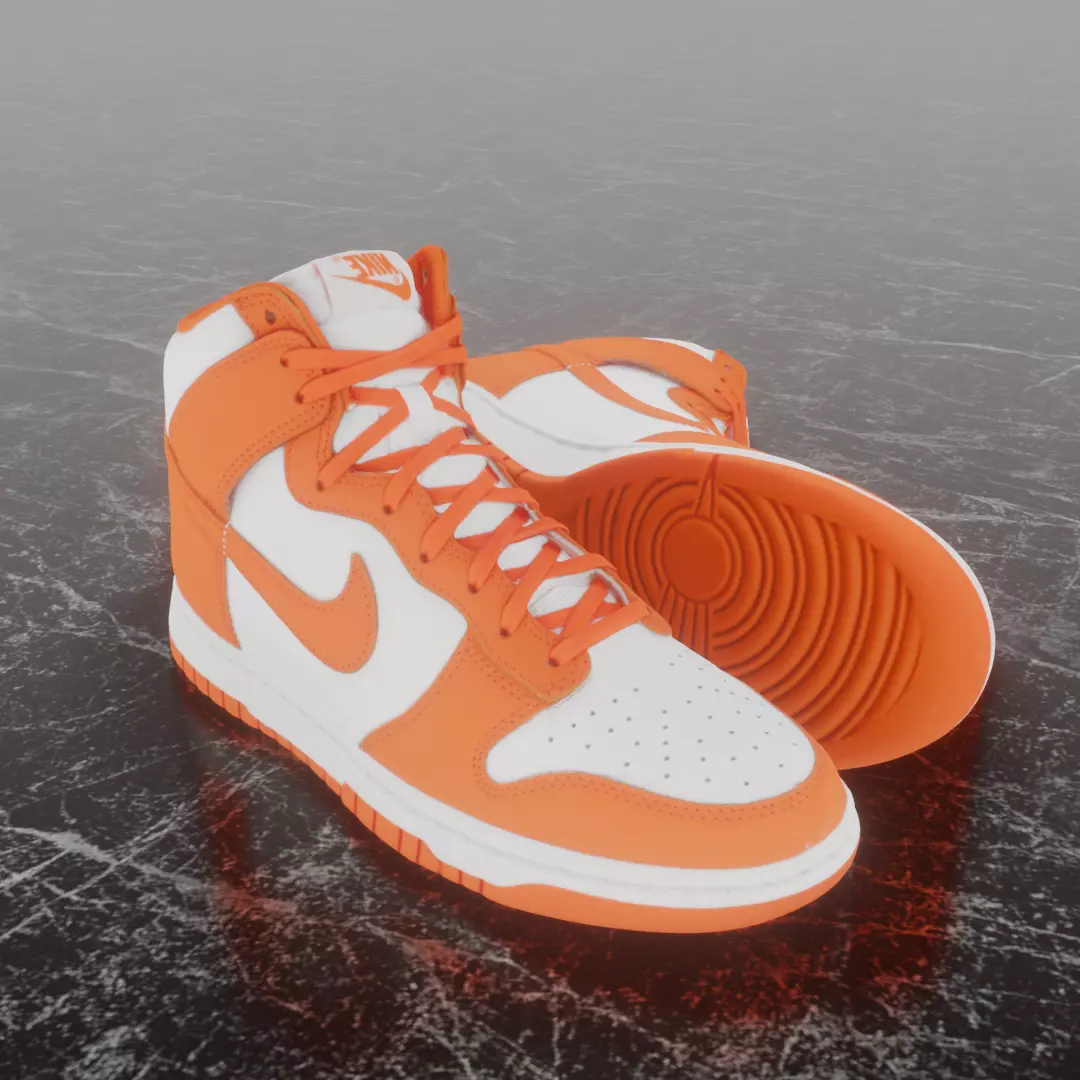 NIKE DUNK HIGH SYRACUSE 3D SHOES Low-poly 3D model_0