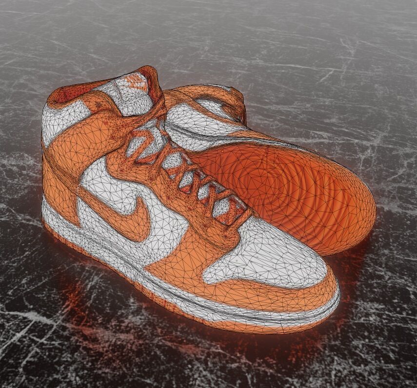 NIKE DUNK HIGH SYRACUSE 3D SHOES Low-poly 3D model_14